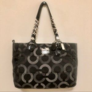 Coach Handbag Madison Mia Op Art Sig Chainlink